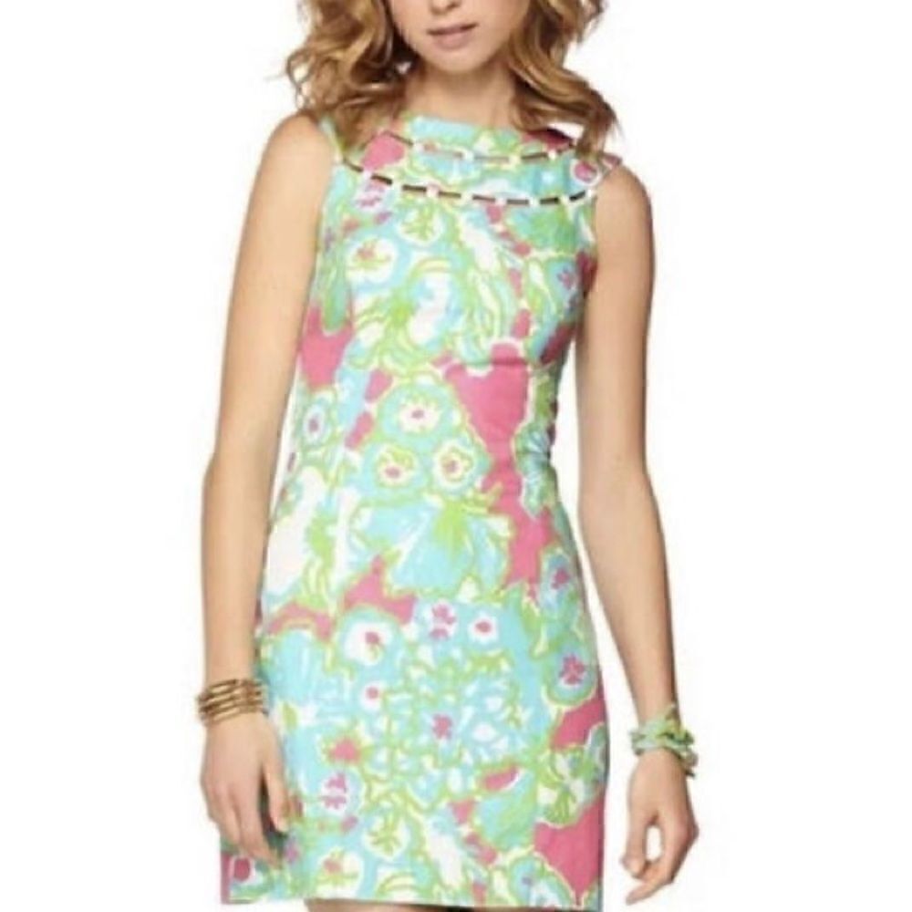 Lily Pulitzer | Lindy Delicacy Print Beaded Shift Dress | 10